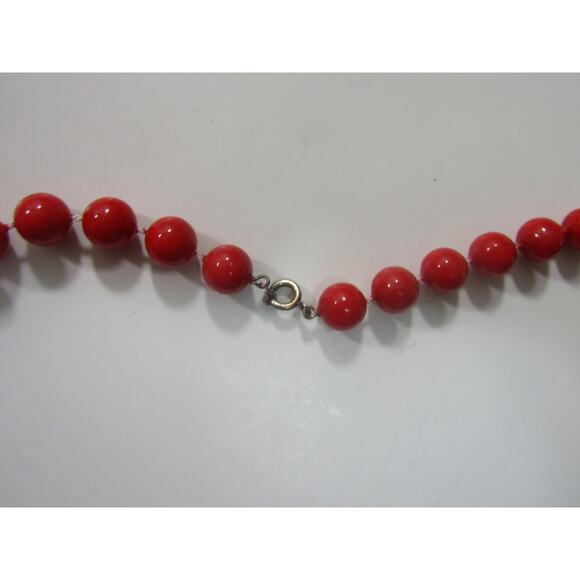 Red Graduate Bead Necklace 22" Boho Cottagecore Whimsical Festive Lobste Holiday - Picture 3 of 4